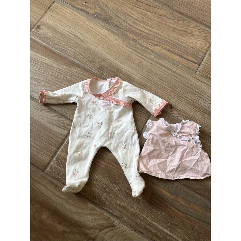 American Girl Sweet Bitty Baby Doll Pink Ruffle Layette Clothing Lot 2 Pieces